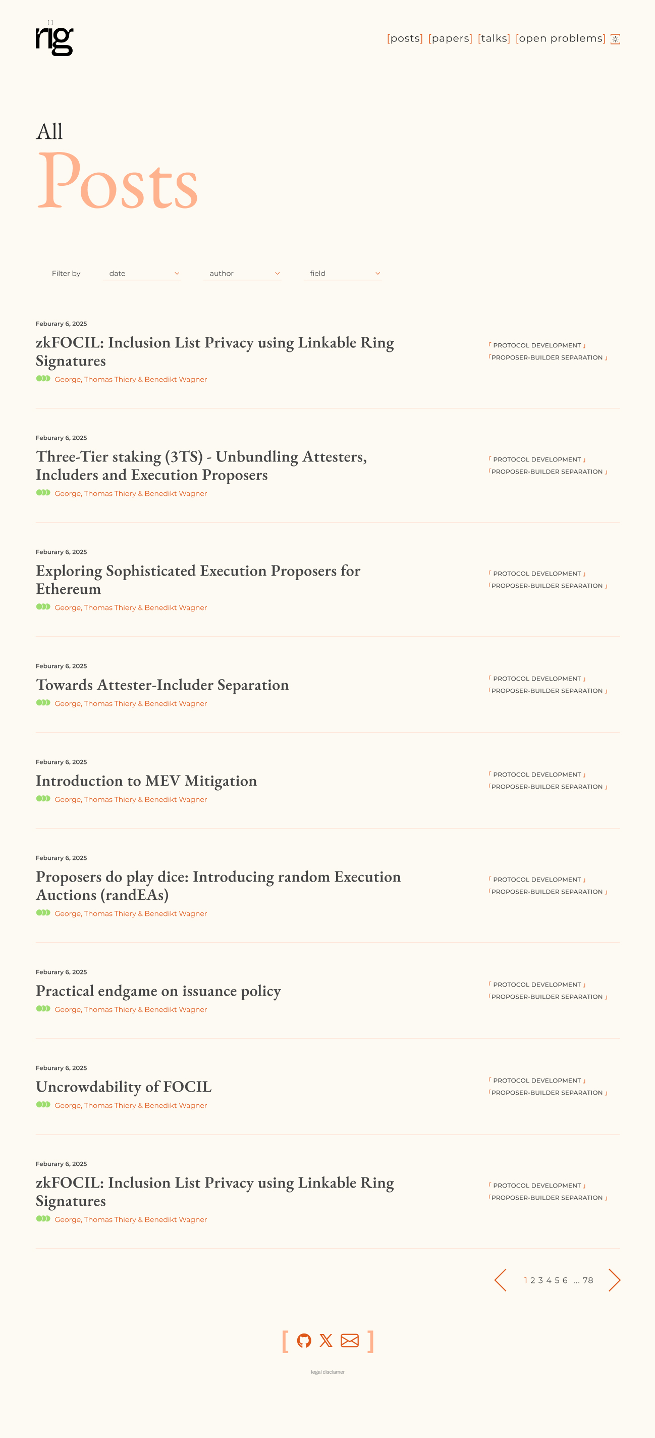 Robust Incentive Group website (RIG)